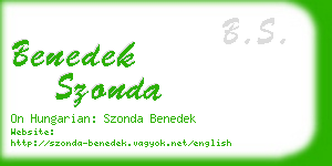 benedek szonda business card